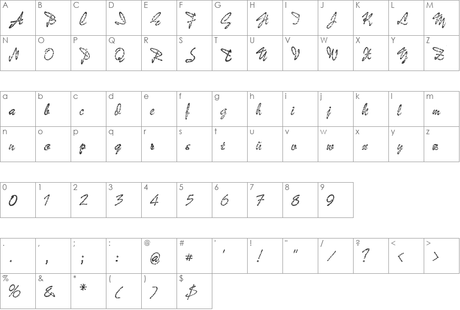 Bad Gong  font character map preview