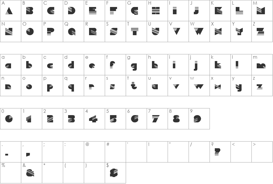 Bad Luck 1 font character map preview