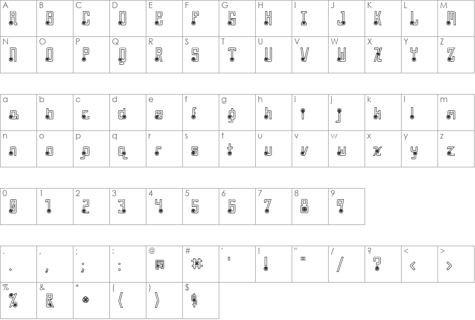 Quasidipitous Black Spot font character map preview
