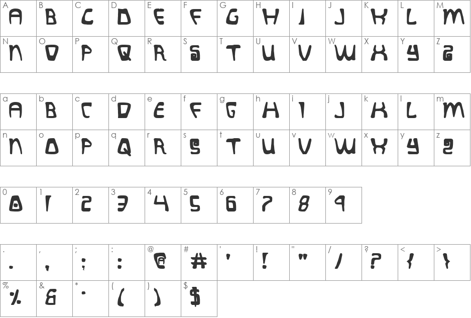 Quatl Bold font character map preview