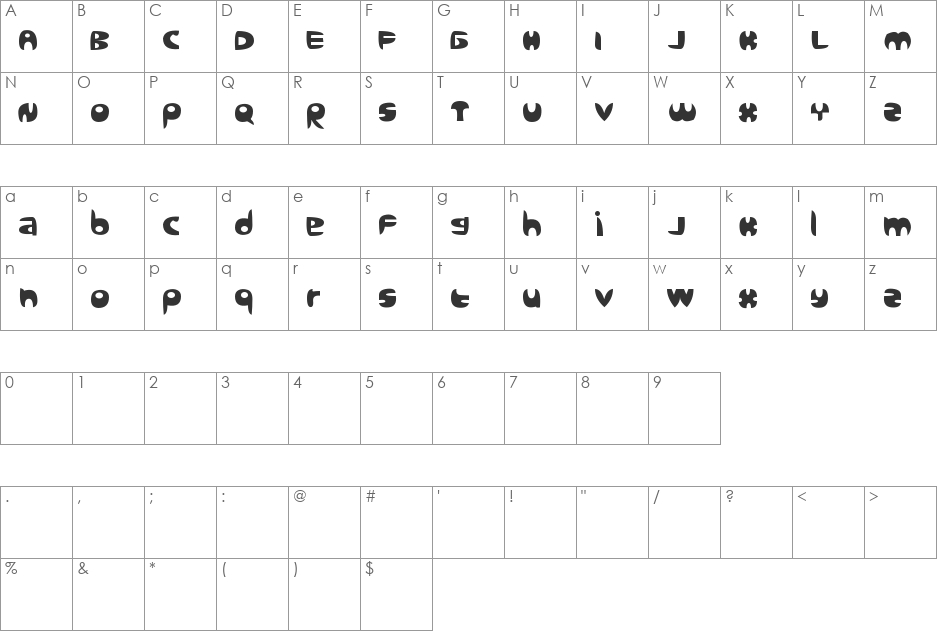 QUERY font character map preview