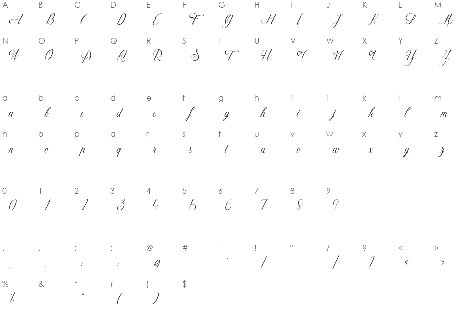 Question and Love font character map preview