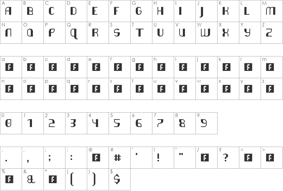 Queue font character map preview