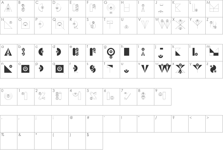 badabum - happyloverstown.eu font character map preview