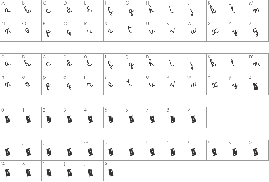 QuickRodeo font character map preview