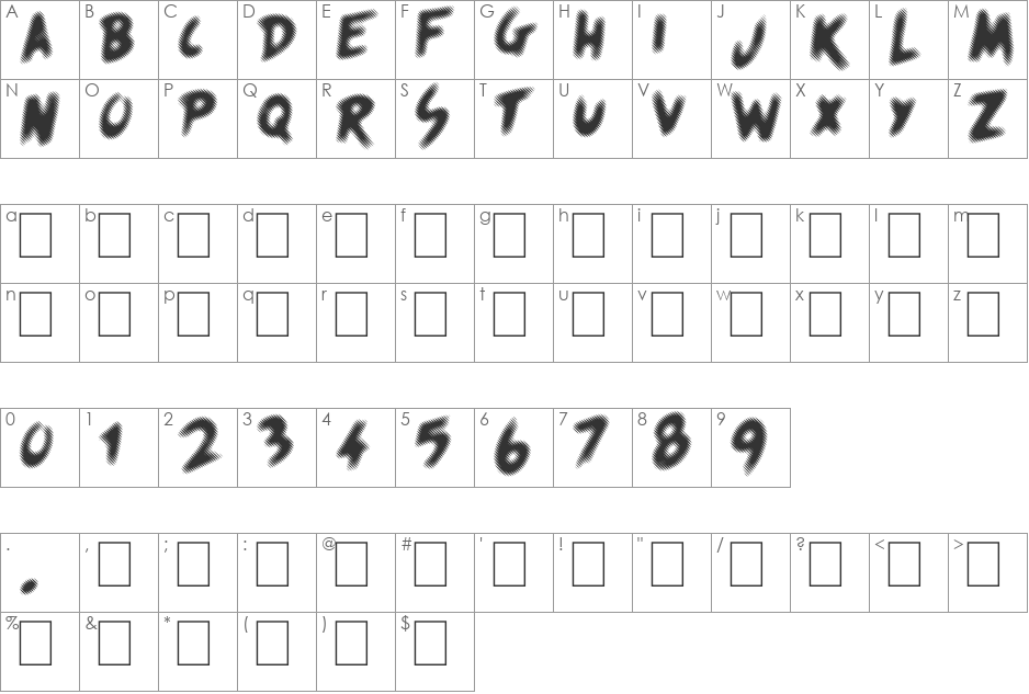 Quicksands font character map preview