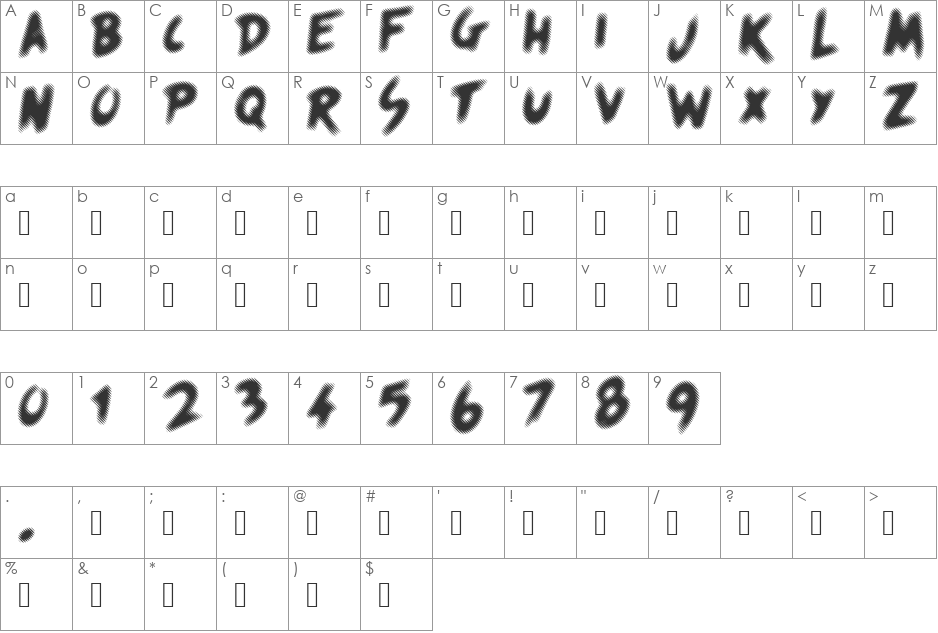Quicksands font character map preview