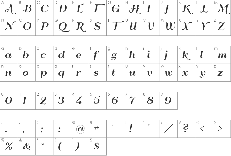 QumpellkaNo12 font character map preview