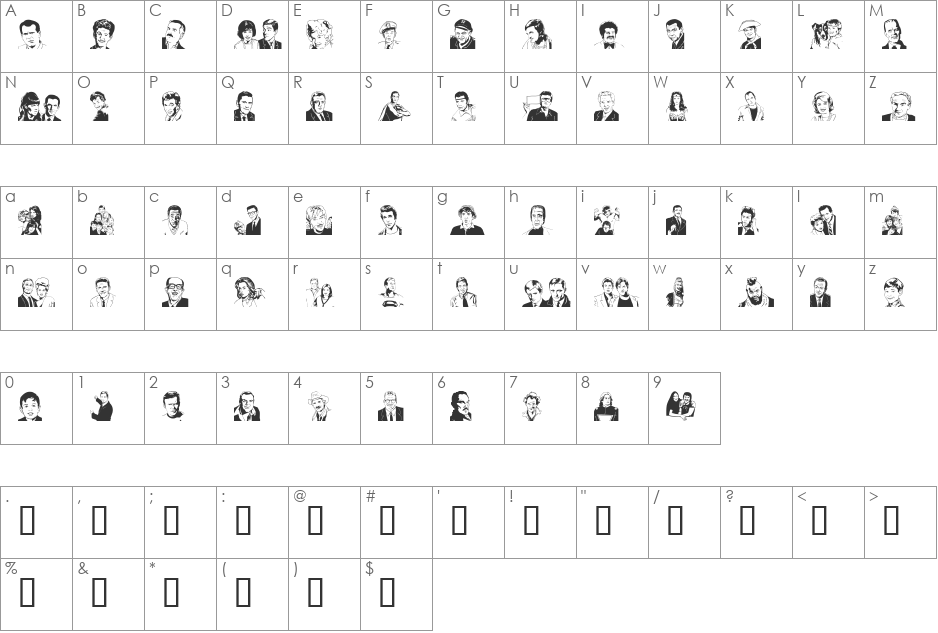 Quotidian font character map preview