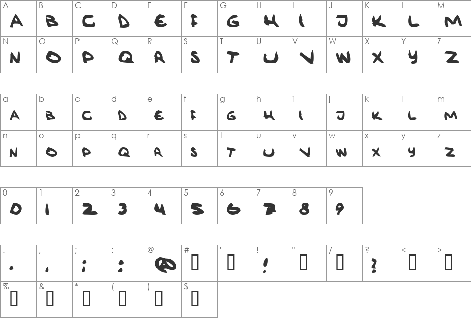 R font character map preview