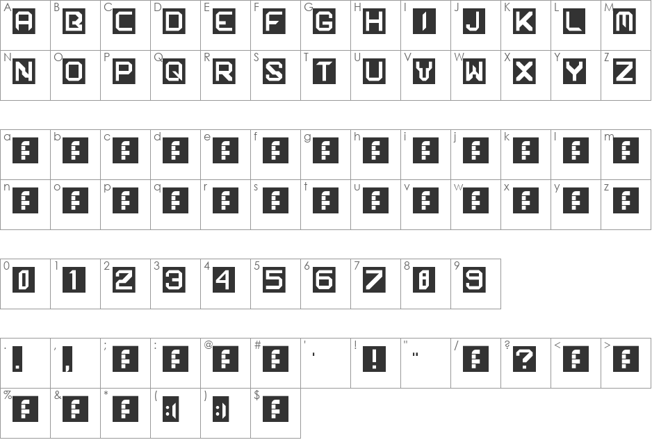 r0x0rz font character map preview