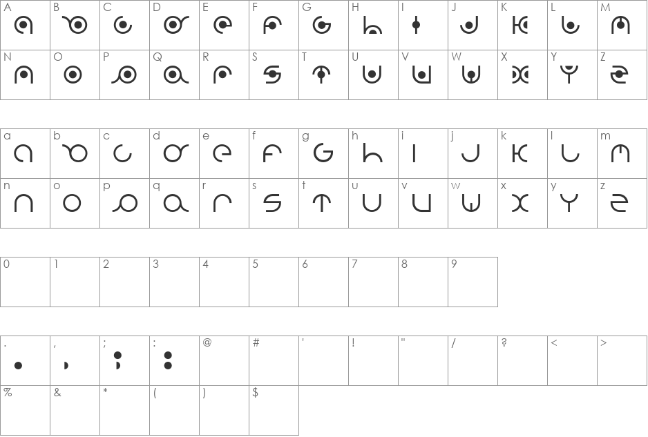 radion font character map preview