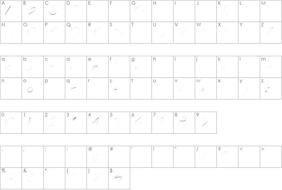 Badplace 1 font character map preview