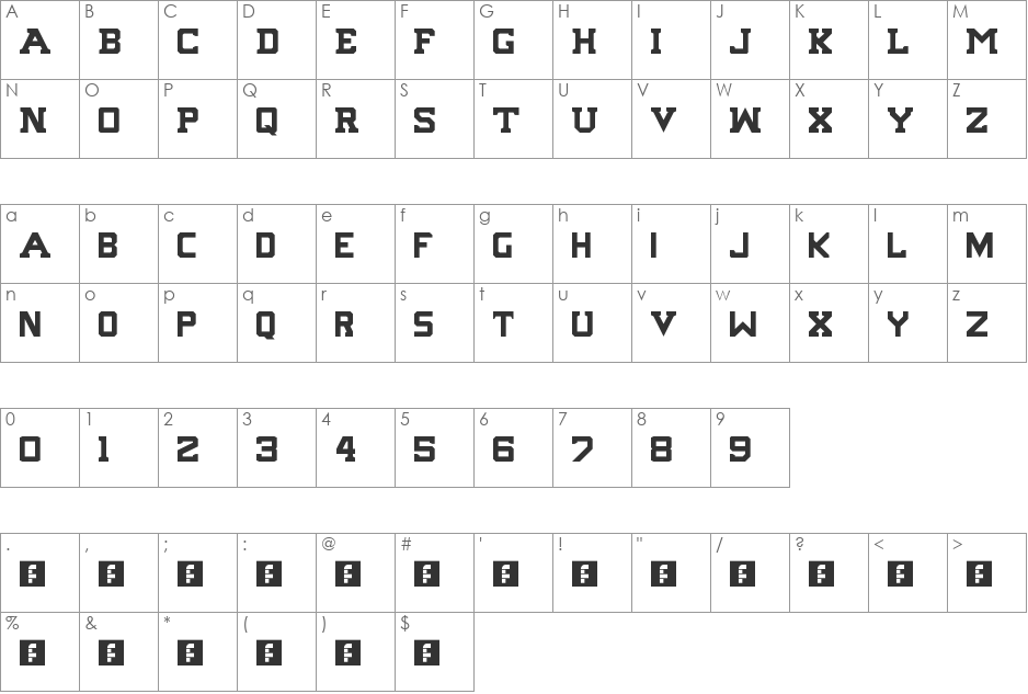 rails font character map preview