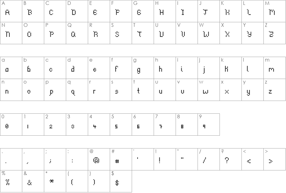 rain tea font character map preview