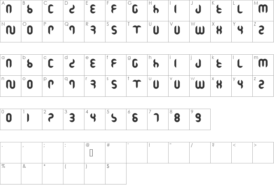 Ramasuri font character map preview