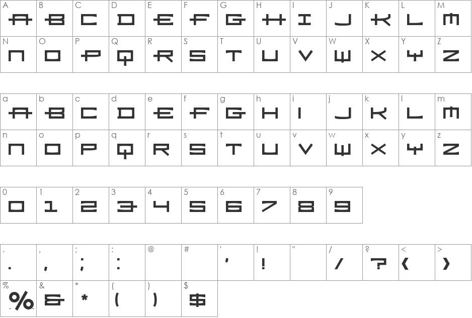 Ramiz-BoldA font character map preview