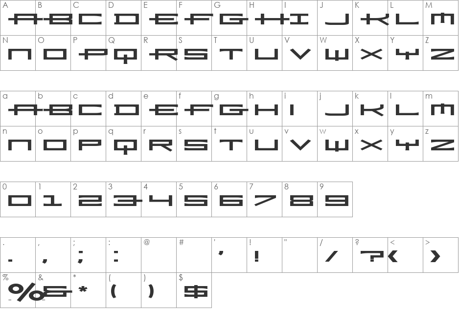 Ramiz-BoldExtA font character map preview