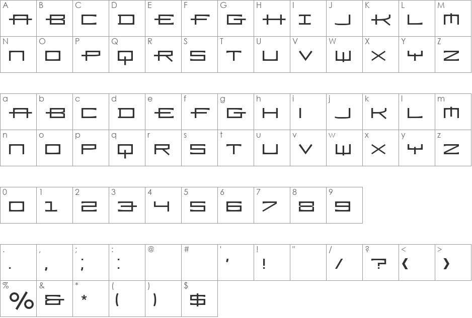 Ramiz-RegularA font character map preview