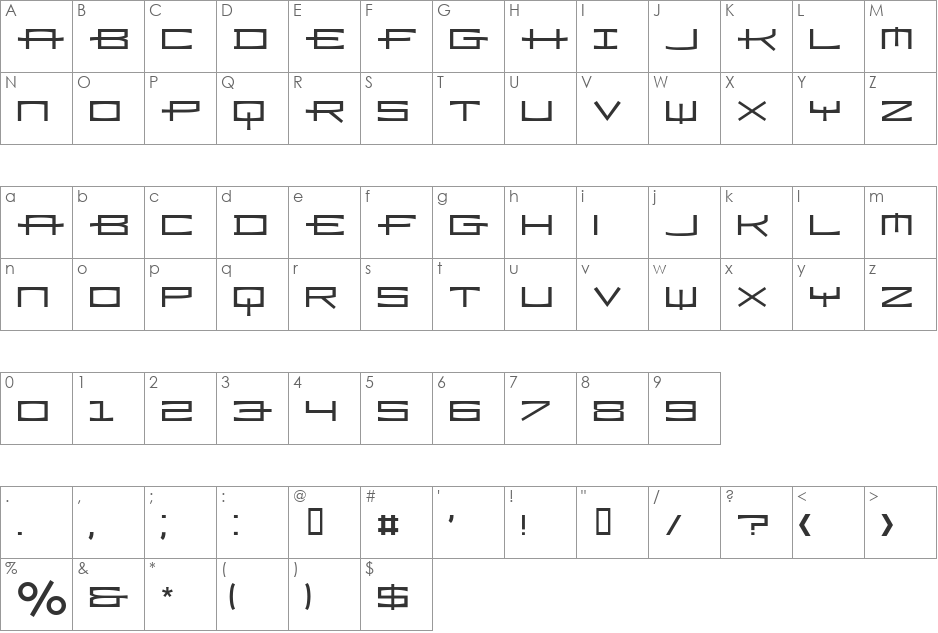 RamizRegularA font character map preview
