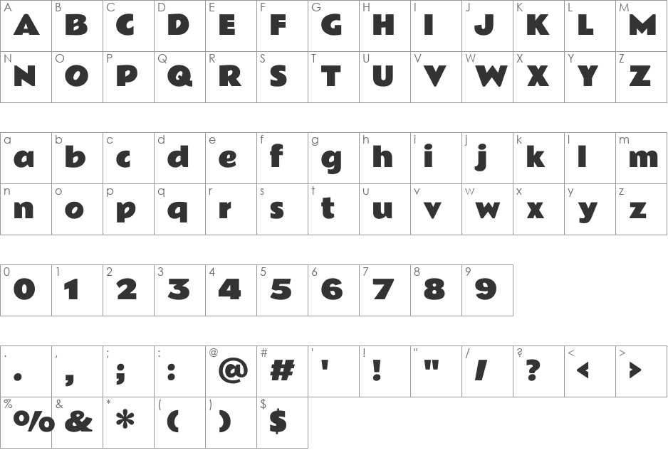 Rammetto One font character map preview
