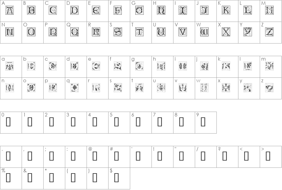 Ramo 2 Caps font character map preview
