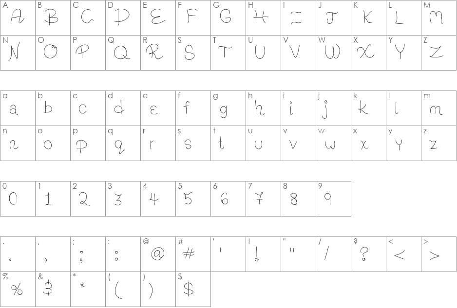 RanaQatarii font character map preview