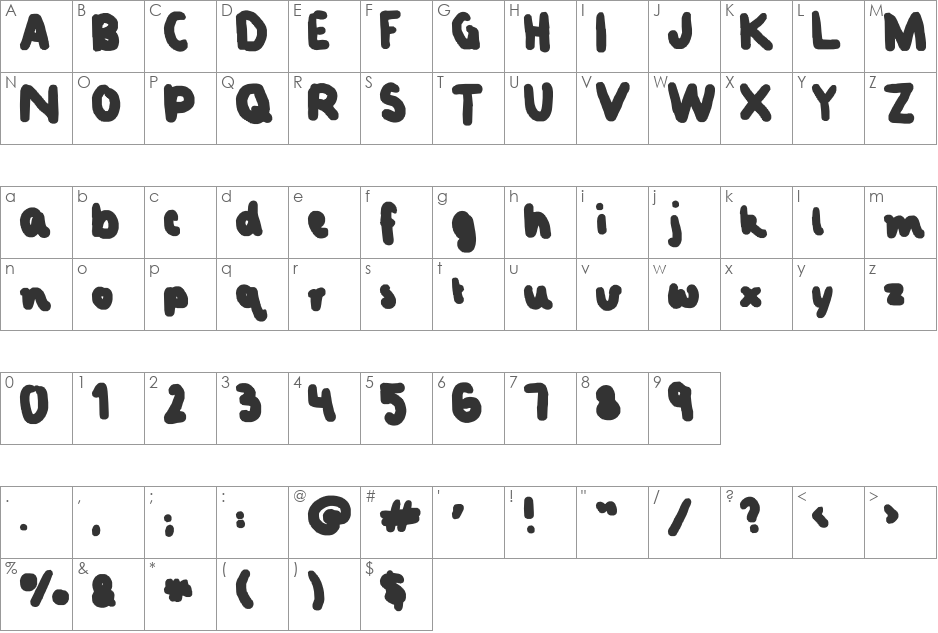 Random. font character map preview
