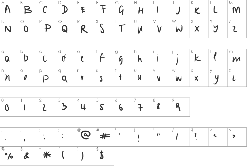 random... font character map preview
