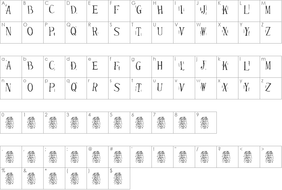Randy Descr Eternity Cln (Demo) font character map preview