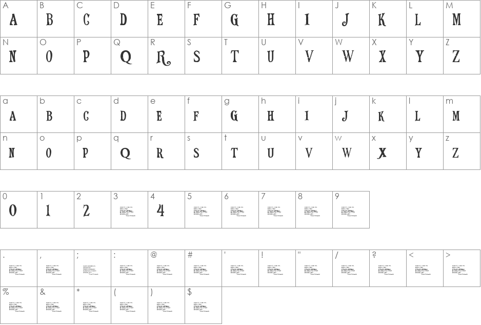 RangoMovieFont font character map preview