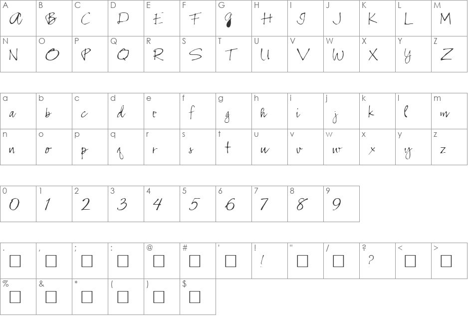 RANVIK font character map preview