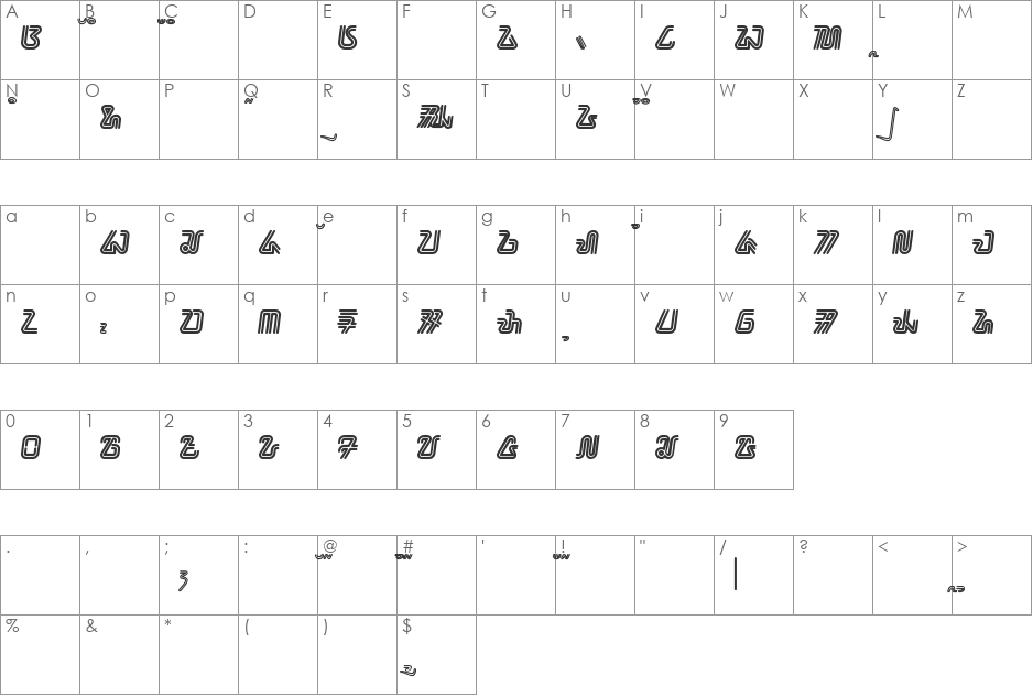 bahana - aksara sunda font character map preview