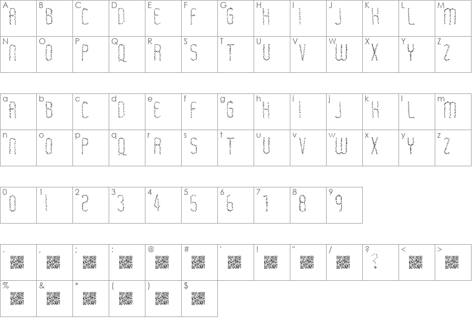 Rastaerize font character map preview