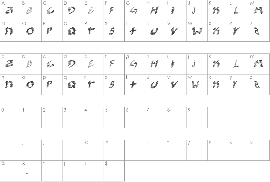 rayones de edgar font character map preview