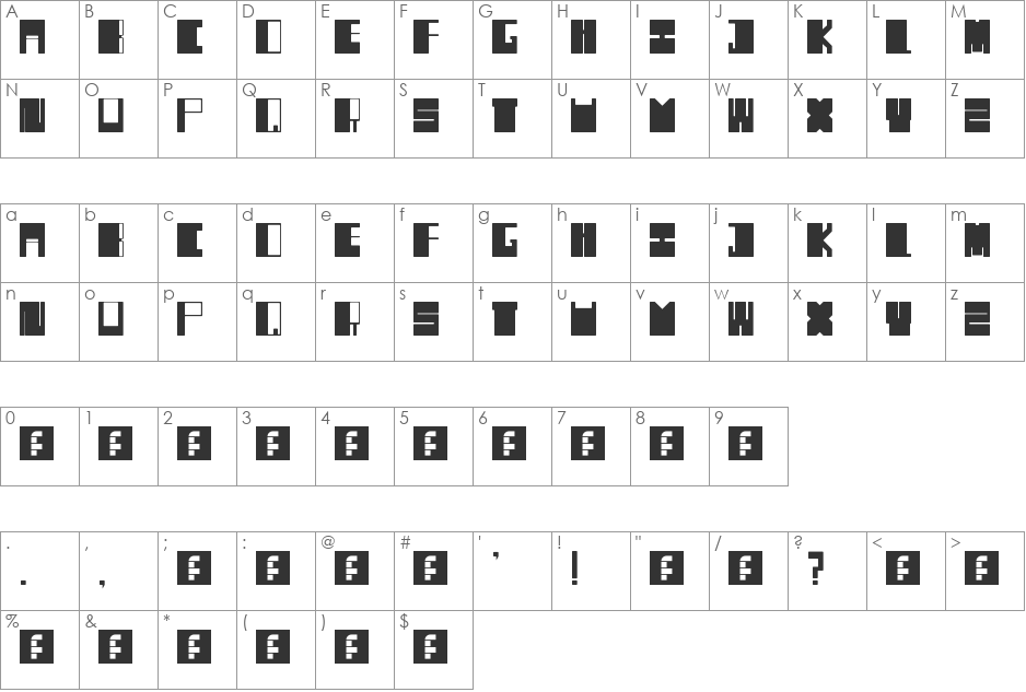RC Take II font character map preview