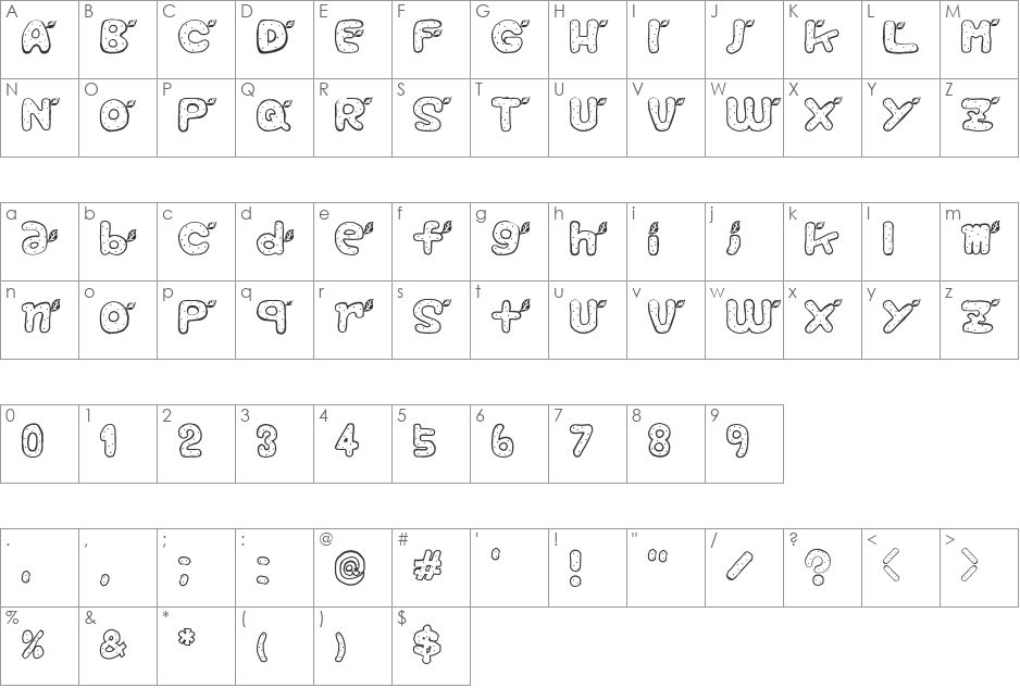 ReafFont font character map preview