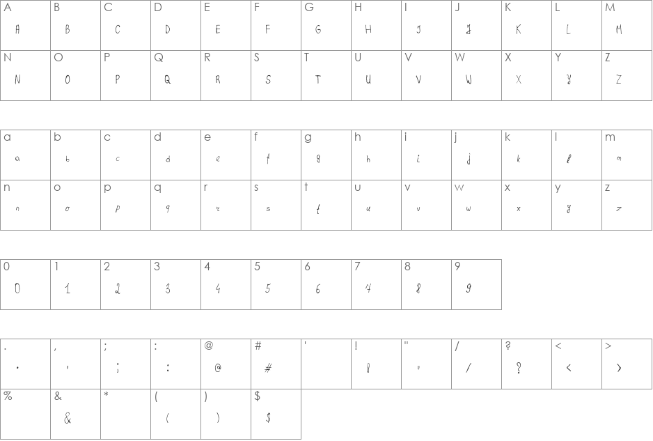 realistic (feniksas4) font character map preview
