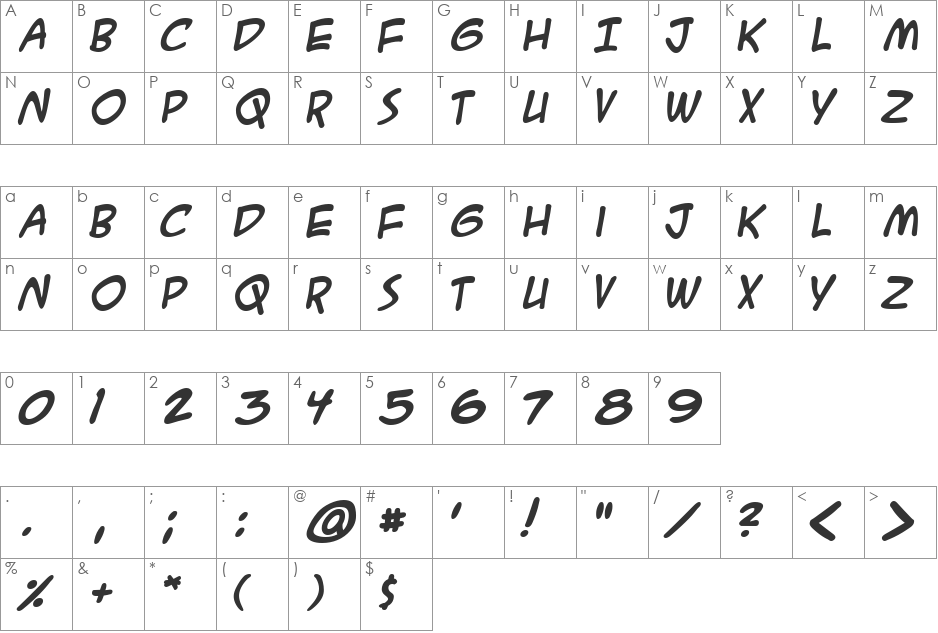 A.C.M.E. Secret Agent font character map preview