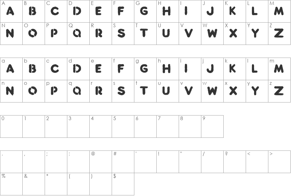 Reclaim font character map preview
