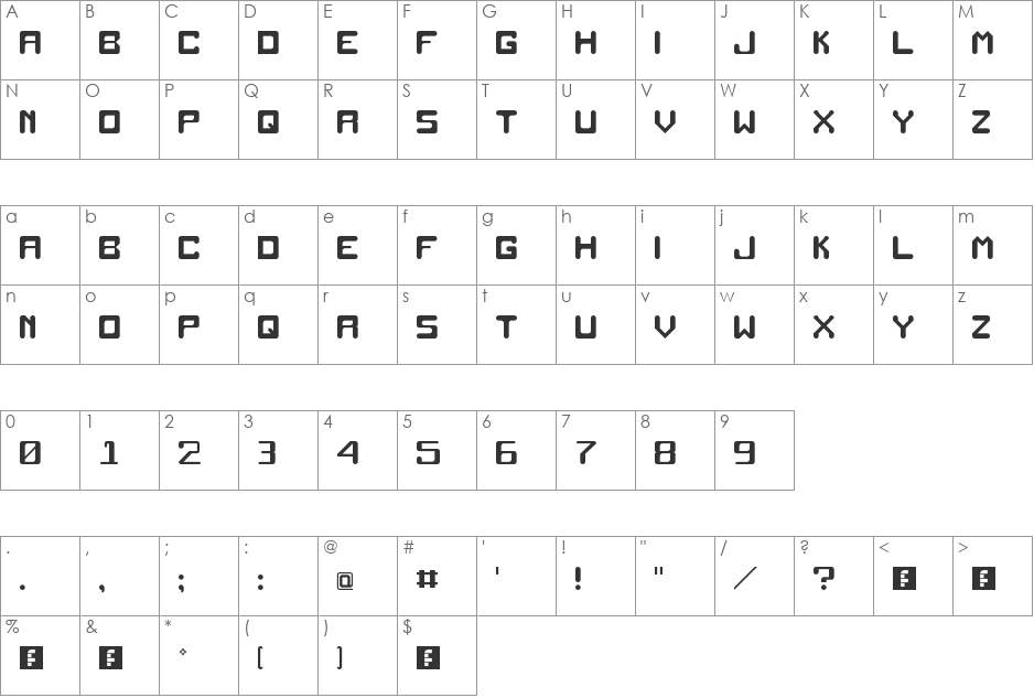 Recombo NBP Round font character map preview