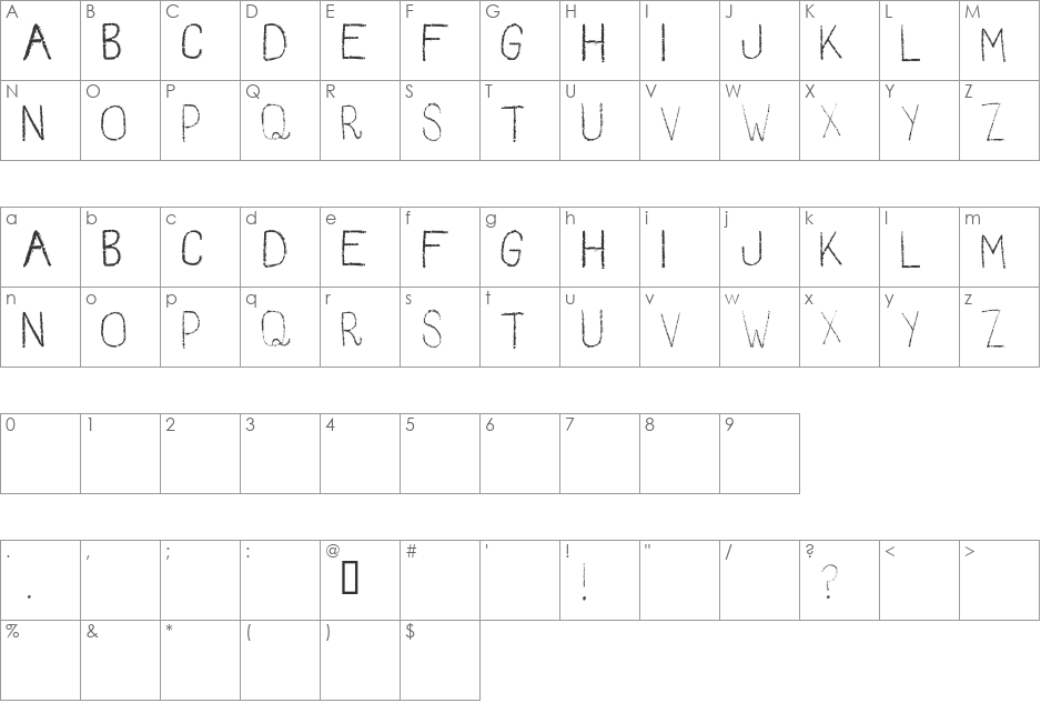 Red Fish font character map preview