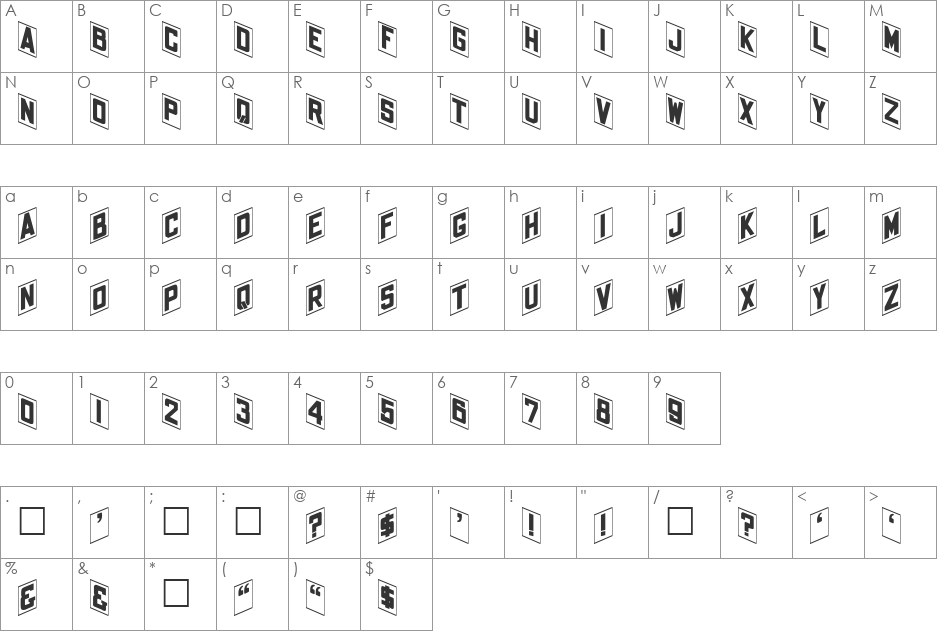 Bajazzo font character map preview