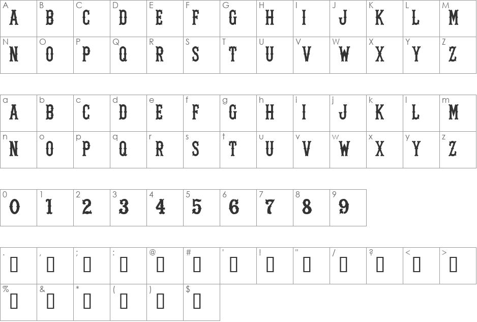 RedSoxNation font character map preview