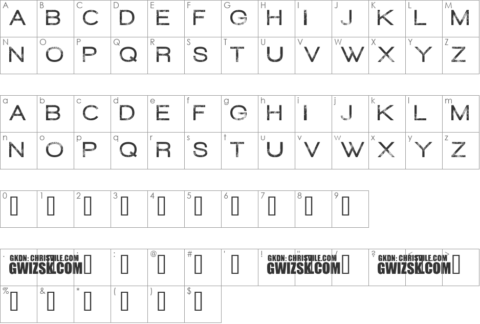 Redux font character map preview