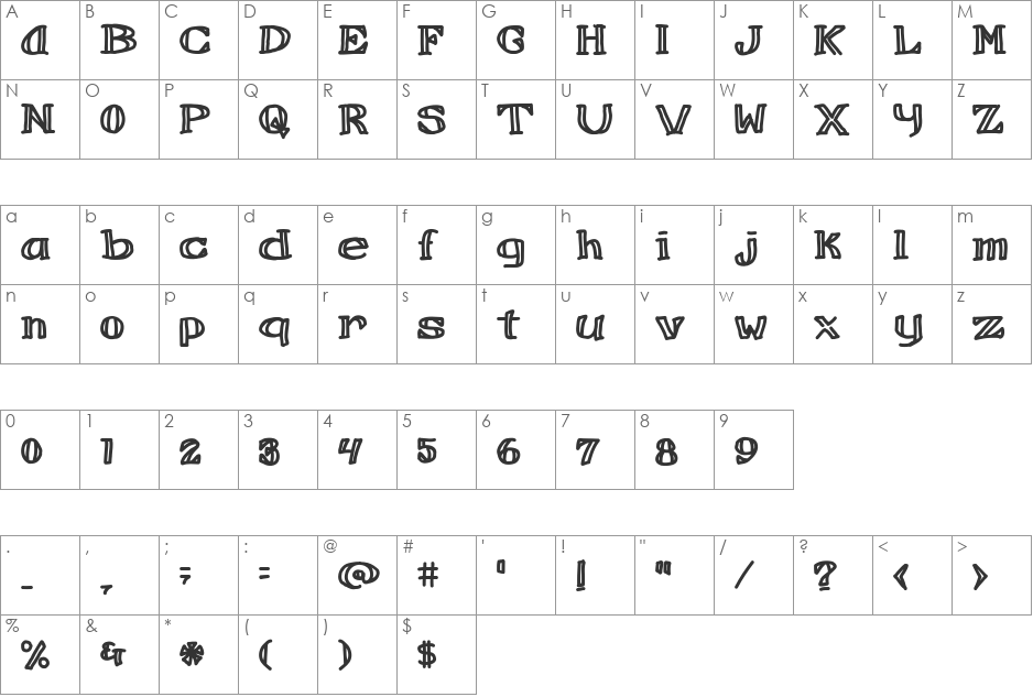 Refreshing Beverage font character map preview