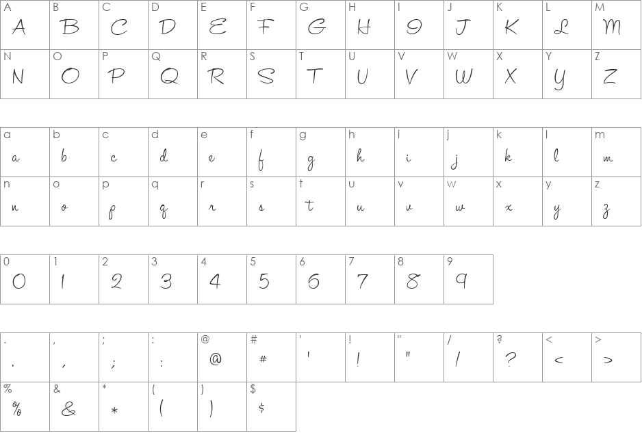 Refreshment Stand font character map preview