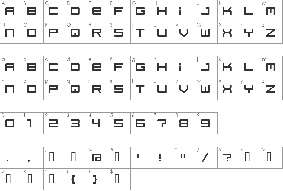regata font character map preview