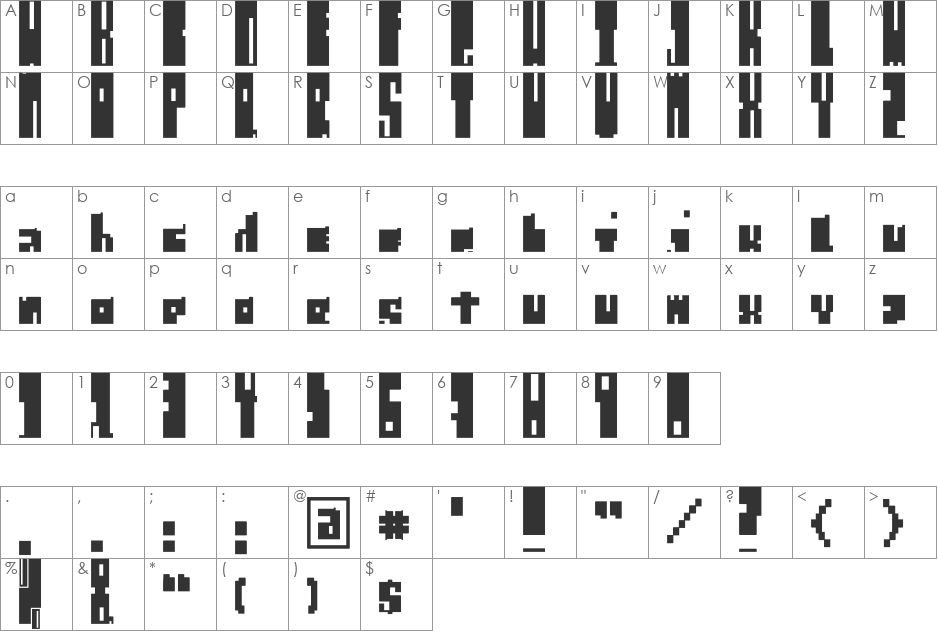 Regulus Cubiculus font character map preview