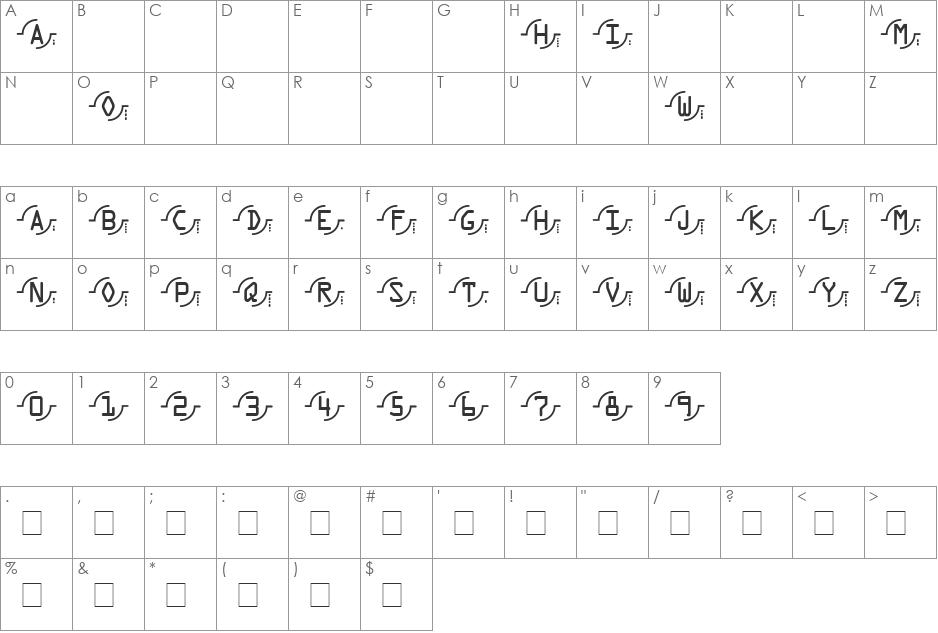 Rekkoy font character map preview